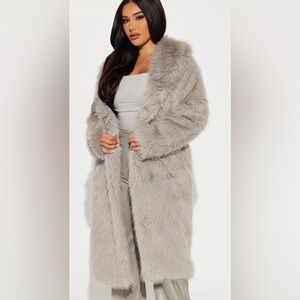Fashion Nova Women's Teddy Jacket - Grey